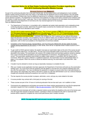 Minnesota Disclosure Laws Continuing Education Module
