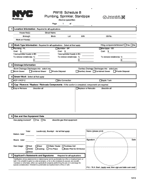 New York City Plumbing Sprinkler Standpipe Work Application