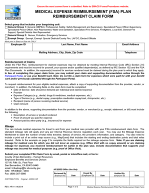 Medical Expense Reimbursement FSA Claim Form