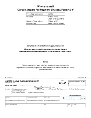Oregon Income Tax Payment Voucher