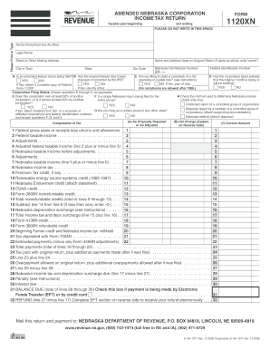 Nebraska Corporation Amended Income Tax Return