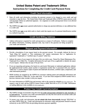 USPTO Credit Card Payment Form