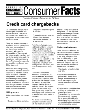 Credit Card Chargeback Request Form