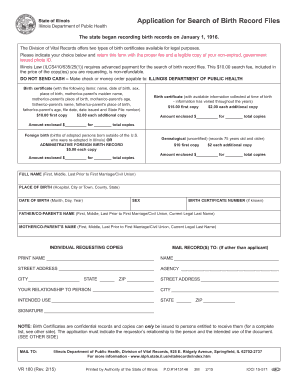 Illinois Birth Record Application