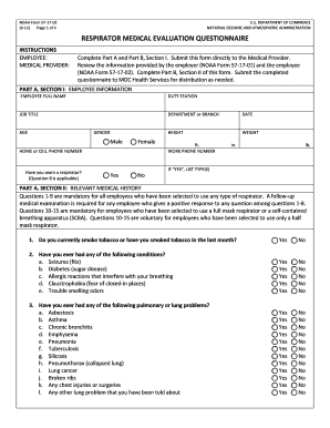 NOAA Respirator Medical Evaluation Questionnaire
