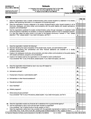 Schedule E Form 990 or 990-EZ