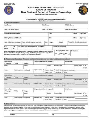 California New Resident Firearm Ownership Report