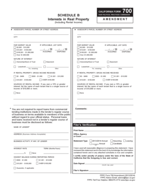 California Form 700 Amendment