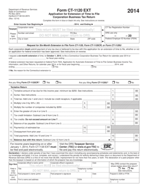 Connecticut Form CT-1120 EXT