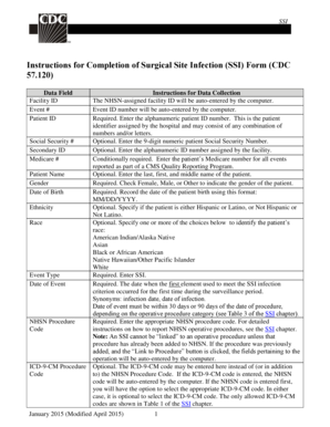 CDC 57.120 Surgical Site Infection Form