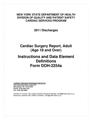 New York Cardiac Surgery Report Form