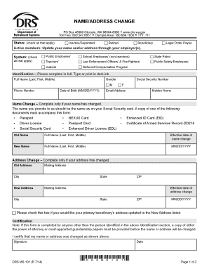 Washington State Name Address Change Form