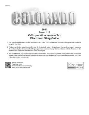 Colorado C-Corporation Income Tax Form 112