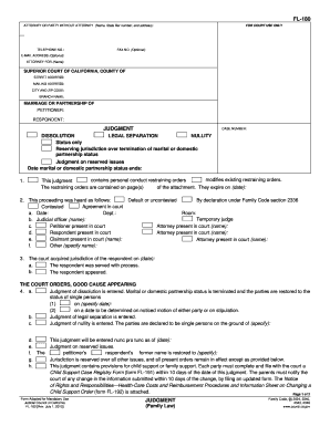 California Divorce Judgment Form