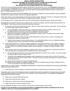 Tennessee LLC Annual Report Form