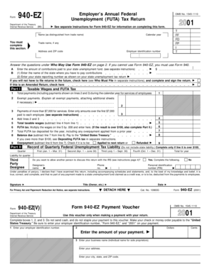 Form 940c - 2001 See separate Instructions for Form 940-EZ for information on completing this form - irs