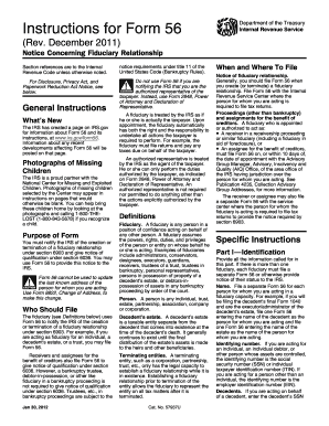 IRS Form 56 Instructions