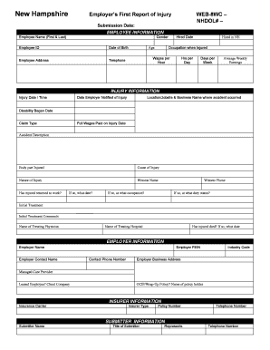 New Hampshire Employer’s First Report of Injury
