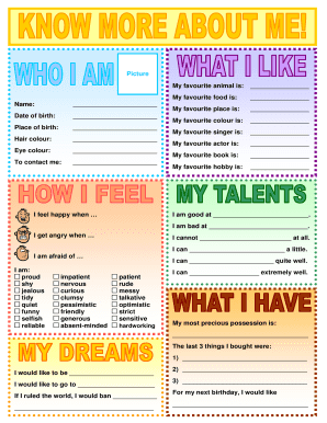 Personal Information and Preferences Form