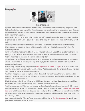 Agatha Christie Biography