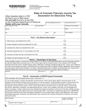 Colorado Fiduciary Income Tax Form DR 8453F