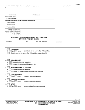 Response to Governmental Notice of Motion or Order to Show Cause