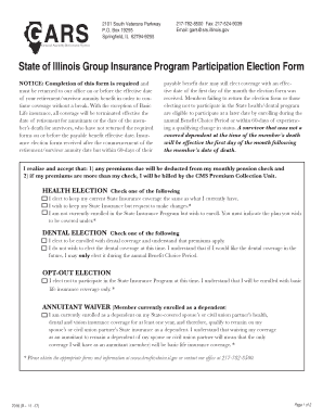 State of Illinois Group Insurance Program Participation Election Form