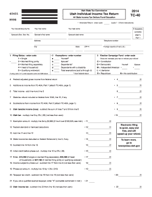 Utah Individual Income Tax Return TC-40