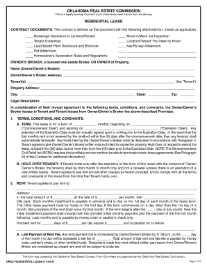 Oklahoma Residential Lease Agreement