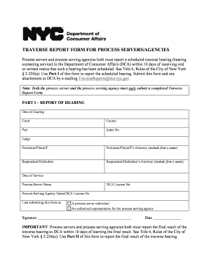 Download Traverse Report Form for Process Servers/Agencies - nyc