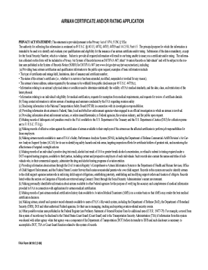 FAA Airman Certificate and Rating Application