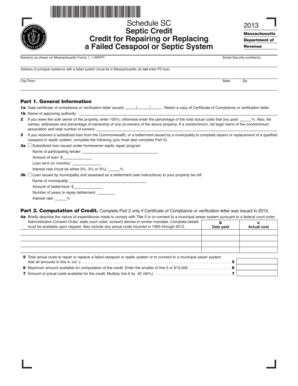Massachusetts Septic Credit Form