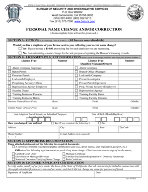 California Personal Name Change Form