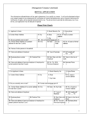Rental Application Form