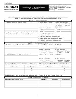 Louisiana Formal Installment Agreement for Individuals