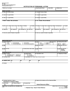 Standard Form 50 Notification of Personnel Action