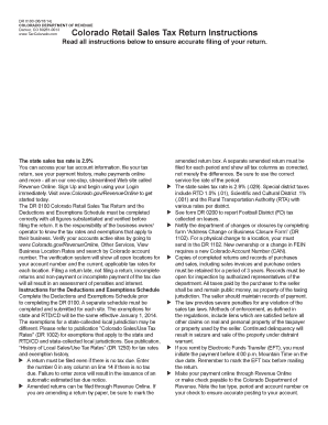 Colorado Retail Sales Tax Return
