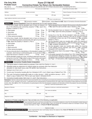 Connecticut Estate Tax Return for Nontaxable Estates