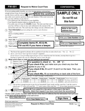 Request to Waive Court Fees