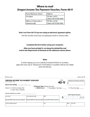 Oregon Income Tax Payment Voucher