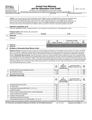 Schedule 3 Form 8849 Biodiesel Renewable Diesel Alternative Fuel Credit