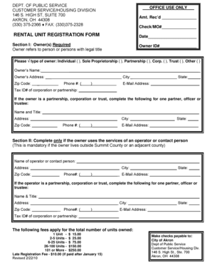 Rental Unit Registration Form