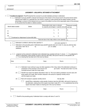 Judgment Unlawful Detainer Attachment