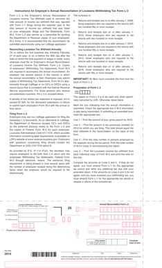 Louisiana Employer’s Annual Reconciliation of Withholding Tax Form L-3