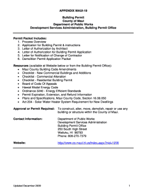 Maui County Building Permit Application