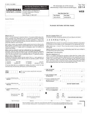Louisiana Withholding Tax Form L-1
