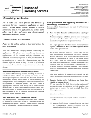 New York State Cosmetology License Application