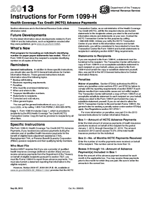 Instructions for Form 1099-H