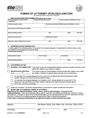 California Power of Attorney Declaration