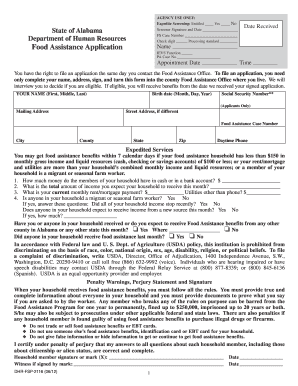 Alabama Food Assistance Application
